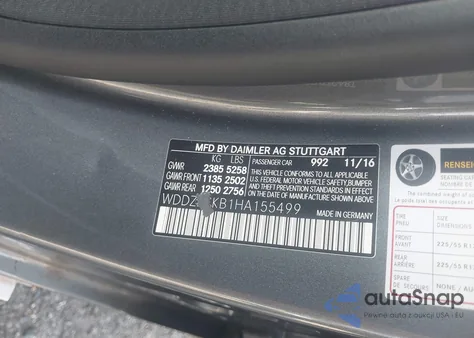 2017 Mercedes-Benz E 300 4Matic из США, поврежденный, VIN WDDZF4KB1HA155499